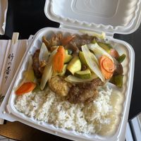 Vegan orange chicken   at QQ Tea House in Honolulu