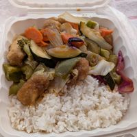 Orange chikn at QQ Tea House in Honolulu