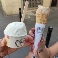 Lemon and mint sorbet at Selvática in Barcelona