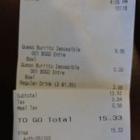 Burrito/Burrito Bowl BOGO Every Tuesday 4pm-8pm (make sure to get a bowl not a salad, you can get Lettuce at the end) at Qdoba in Fairfax