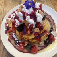 lemon blueberry pancakes  at Cremat 11 in Barcelona