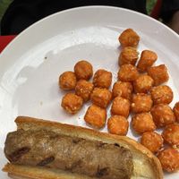 Vegan sausage  at Three Dollar Deweys in Portland