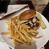 Jackfruit burger   at Three Dollar Deweys in Portland