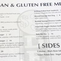 Vegan Menu at Three Dollar Deweys in Portland