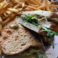 Hearty tofu sandwich at Three Dollar Deweys in Portland