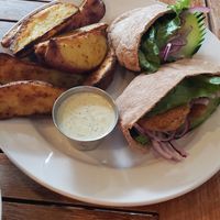 Baked falafel pita at Holi Vegan Kitchen in Miami
