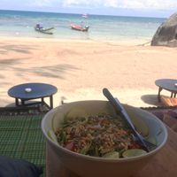 Amazing salad right on the beach! at Lazy Bar in Koh Tao