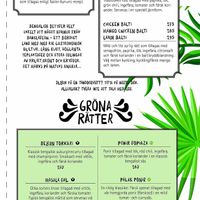 Menu  at Mowglis Kok  in Stockholm