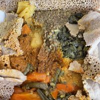 Veggie combo - just passable now and served lukewarm   at Fasika in St Paul