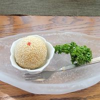 Sesame ball dessert. at Injoy Etsunou in Tokyo