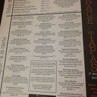 Menu Aug 2019 at The Terrace Tapas and Wine Bar in Ilfracombe