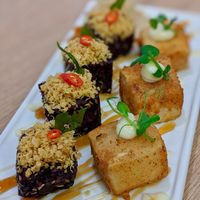 Pink Salt Tofu with Purple Roll at elemen Classic 元素 . 经典 - Great World City in Central Singapore