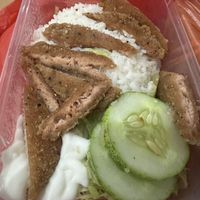 Vegetable curry chicken cutlet ( curry was packed seperately)   at Yuan Man vegetarian 缘满素食 in East Singapore