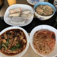 Carrot Cake, Yam Cake, Soon Kueh. Soup Prawn Noodles/ Dry Prawn Noodles/ Ipoh Hor Fun. All take away from this stall.  at Yuan Man vegetarian 缘满素食 in East Singapore