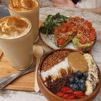 Avocado toast and acai bowl 🥣 at Coco House in Barcelona