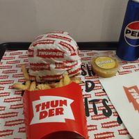 Combo with Thunder burger at Thunder Vegan - Malasaña in Madrid