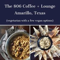 Vegan chili with tortillas chips and pita with humus at The 806 in Amarillo