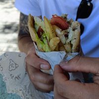 "Chicken" Gyro, generous and tasty. at Staazi & Co in Adelaide