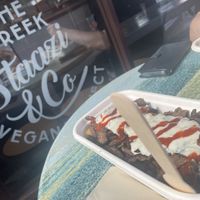 AB with “lamb”, hot chips, Tzatziki, Sriracha.   at Staazi & Co in Adelaide