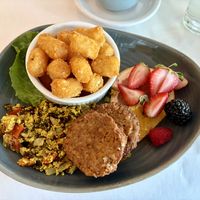 Tofu scramble with tator tots   at The SaltBox Cafe in Kill Devil Hills