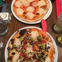 Pizzas with vegan cheese at Caffe Scozia in Pitlochry