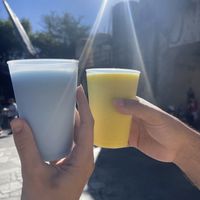 Blue and green milk  at Disneyland - Milk Stand in Anaheim