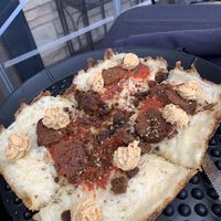 Detroit style vegan pizza at Fiammé in Naperville