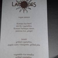 Vegan menu at Latitudes in Key West