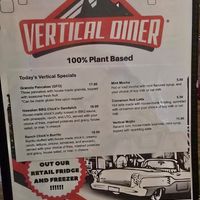 Menu at Vertical Diner and The Gold Room in Portland