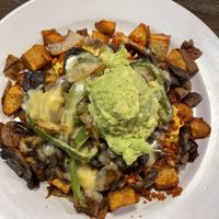 The Mountain w/ mushrooms & soyrizo.  at Vertical Diner and The Gold Room in Portland