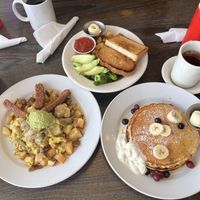 The mountain, garden breakfast and sweet stack  at Vertical Diner and The Gold Room in Portland