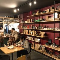 Shelves at Vai Té Chá in Brasilia