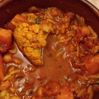 Watery curry at The Station Grill in Llansantffraid