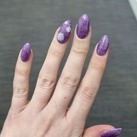 Christmas snowflakes on purple at Nova Nails in Glasgow