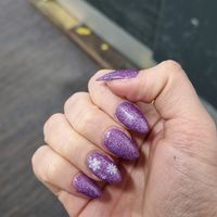 Christmas snowflakes on purple at Nova Nails in Glasgow