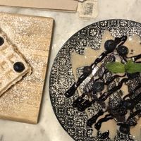 Brownie und Waffeln Vegan  at LUUC Café in Saarbrucken