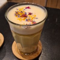 Goldene Milch mit Hafermilch at LUUC Café in Saarbrucken