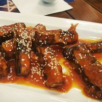 Eggplant in a sweet sauce- too sweet! at GōngDé Lín - Godly - Wukang Rd in Shanghai