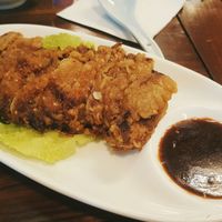 Mock fried chicken, great texture, yummy sauce! at GōngDé Lín - Godly - Wukang Rd in Shanghai