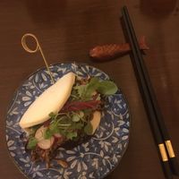 vegan bao bun with shiitake mushrooms and hoisin  at Damura in Valencia