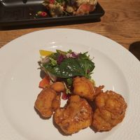 Veg tempura (back) Cauliflower wings (front) at Scott's in Troon