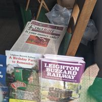 Sale of the disturbing Light newspaper at Nature's Harvest in Leighton Buzzard
