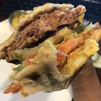 Beyond Burger on a Pretzel Bun  at Slate Bistro & Bar in Gilbert