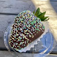 Chocolate covered strawberry… how can you go wrong?  at Pushkin's in Roseville