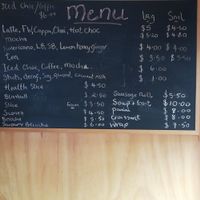 Price list at Contains Coffee in Palmerston North