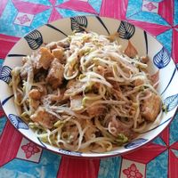 Pad Thai, 30 Baht, big portion, good taste :) at Kao Man Kai Jay Vegan in Chiang Dao