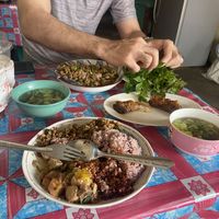 Full meal!  at Kao Man Kai Jay Vegan in Chiang Dao