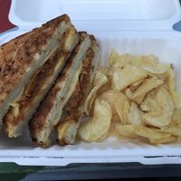 The No Porkin Way with vegan cheese, no slaw and imitation pulled pork made from sweet potato! at Cheese Louise  in Conway