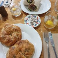 Mushroom wrap, caprese and cheese acma, mushroom and cheese acma at Kardo Cafe and Eatery in Melbourne
