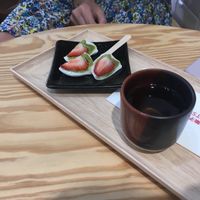 Strawberry macha mochi at Tokyo Sweets in Bangkok